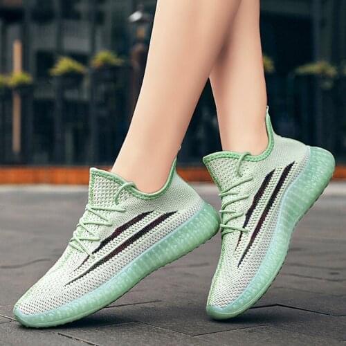 Summer Casual Woman Flats Knitted Soft Jelly Sole Platform Creepers Shoes Female Branded Sport Sneakers Ladies Footwear