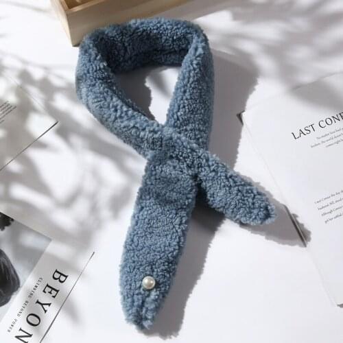 Small Scarf Furry Ball Small Scarf Thickened Korean Style Winter Womens Simple All-Matching 2020 New