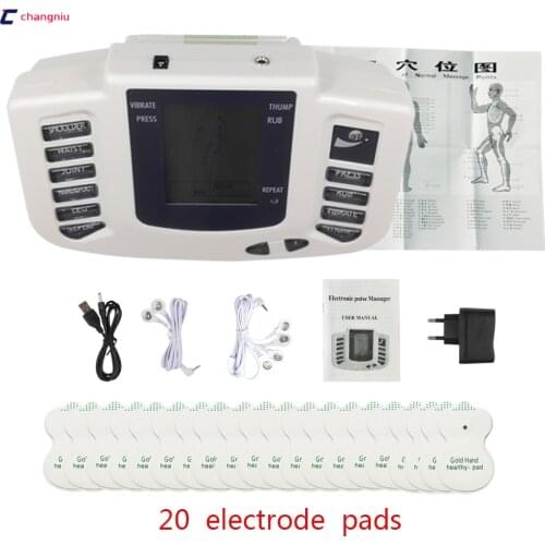 JR-309A Digital EMS Tens Therapy Massager Machine Acupuncture Stroke Muscle Simulator Sculptor Massage + 20pcs Electrode Pads