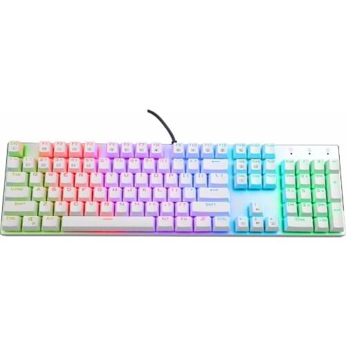 Mechanical Keyboard RGB LED Backlit Anti-Ghosting N-Key Rollover Ergonomic Compact Gaming Keyboard Outemu Blue Axis X-2000