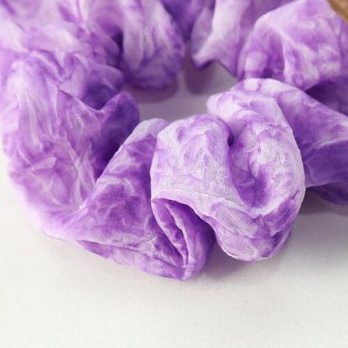 Fashion Tie Dye Chiffon Hair Ring Rainbow Scrunchies For Hair Women Elastic Hair Rubber Bands Ponytail Holder Hair Accessories