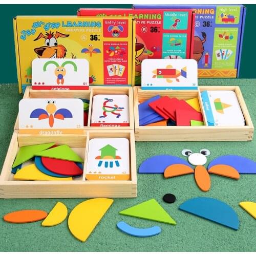 New Kids Wooden 3D Jigsaw Puzzle Clever Board Baby Montessori Educational Learning Toys for Children Geometric Shape Puzzles Toy