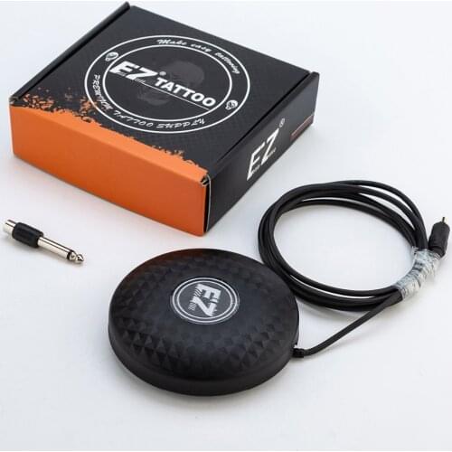 EZ Pro-design Solid Foot Switch with RCA 6.35 mm Connect Adapter for Normal Tattoo Machine Power Supply