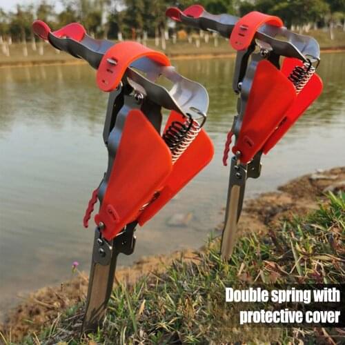 Full Automatic Fishing Rod Holder Bracket Stainless Steel Sea Pole Bracket Double Spring Fishing Pole Stand Fishing Accessories