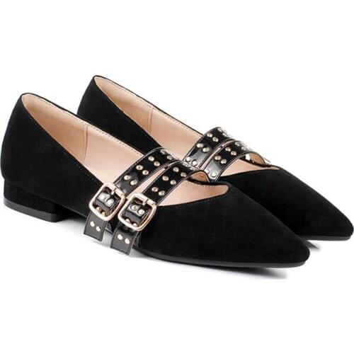 Hot Style 2020 New Pointed Toe Sexy Flats Simple Mary Janes Shallow Mother Girls Ladies Casual Flats Womens