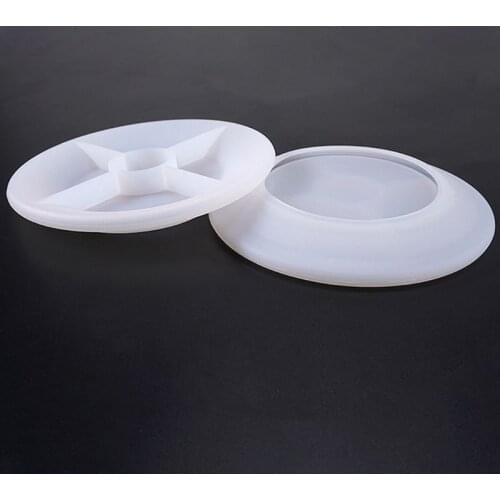 Crystal Epoxy Mold DIY Handmade Round Flat Plate Brightening Mirror Plates Silicone Mould