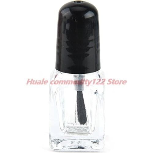 New 2ml/3ml Transparent Glass Nail Polish Bottle Empty With A Lid Brush Empty Cosmetic Containers Nail Glass Bottles with Brush