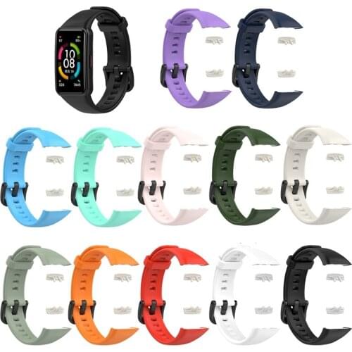 Replacement Sport Silicone Watch Band Wrist Strap Adjustable Watchbands for -Huawei Honor Band 6 Smart Watch
