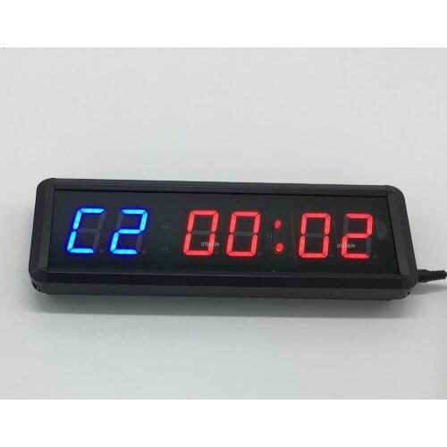 BTBSIGN LED Programmable Interval Wall Timers with Wireless Remote Tabata EMOM Stopwatch Count Up/Down Clock 1.5inch Blue