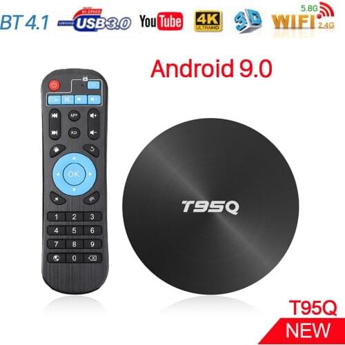 T95Q Android TV Box S905X2 Quad Core 4GB RAM 32GB/64GB/ ROM USB 3.0 BT 4.1 Android 9.0 2.4G/5.8G Wifi Smart 4K H.265 Set Top Box