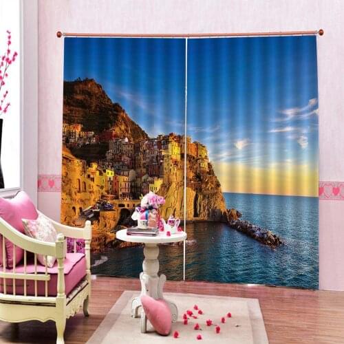 Home Decor Decoration 3D Curtain Castle Scenery Window Blackout Luxury 3D Drapes set For Bed room Living room Office Hotel