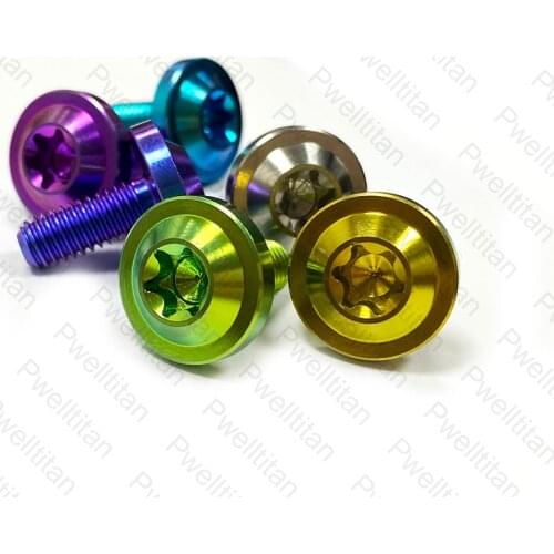 M6 X 15mm 20mm Titanium Alloy Bolts Torx Umbrella Head For Motorcycle Mountain Bike Part Brake Disc Fastening Screw GR5 2 PCS