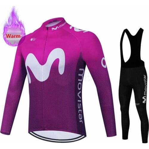 Movistar Winter Thermal Fleece Cycling Jersey Racing Bike Cycling Suit Mountian Bicycle Cycling Clothing Ropa Ciclismo Bicycle