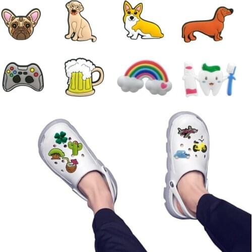 1pcs Lovely Flower Animals PVC Shoe Charms Dog Koala Unicorn Cactus Rose Shoe Accessories Shoe Decorations Ornaments Gift