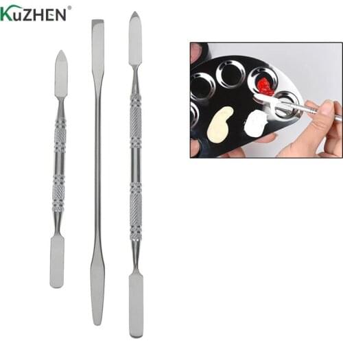 1pcs Stainless Steel Makeup Tool Mixing Spatula Manicure Dental Rod Nail Spatula Make Up Stick