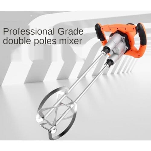 1600w 6-speed speed regulation handheld double rod electric mixer paint putty cement concrete industrial mixer power tool