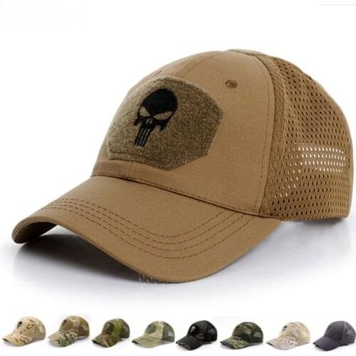 2021 Punisher Skull Baseball Cap Tactical Summer Sunscreen Hat Camouflage Military Army Camo Airsoft Hunting Camping Hiking