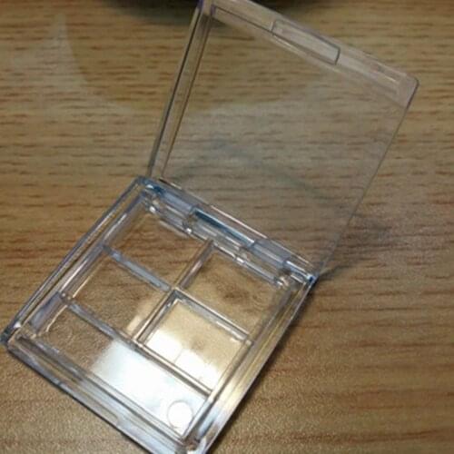 4 Grids Rectangular Eyeshadow Pigment Empty Container Palettes Clear Plastic Portable Lipstick Dispenser Case Tray Makeup Tool