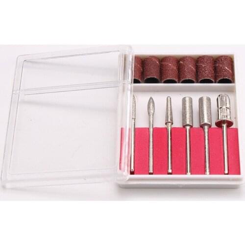 6pcs/set Nail Art Drill Bits Set With Sanding Bands For Rotary Resin Tool Nail Art Drill Manicure & Pedicure Supplies TH01-3
