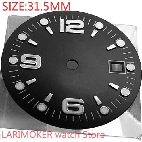 NO Bliger bliger 31.5mm Aseptic Watch Dial Fit ETA 2836/2824 DG2813/3804 Miyota 8215 821A 8205 Automatic Movement Dial black