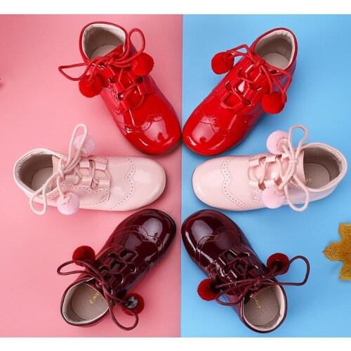 Girls Shoes 2019 autumn / winter Baby Toddler Genuine Leather Ankle Boots Girls Autumn Children Shoes Kids boots size21-27