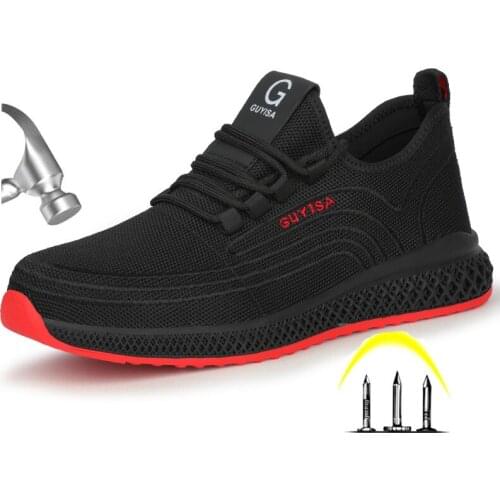 Mens Outdoor Steel Toe Anti Smashing Protective Work Shoes Boots Men Puncture Proof Safety Shoes Anti-slip