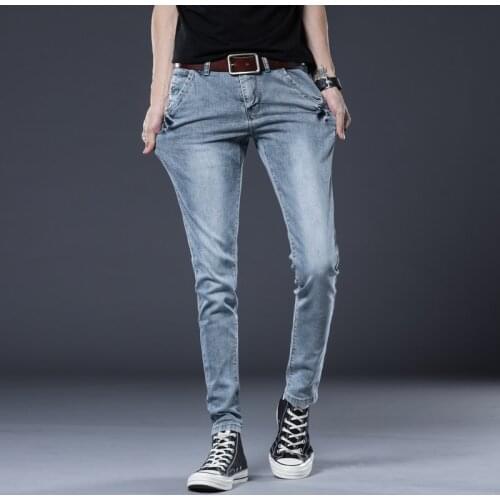 BROWON Brand Vintage Jeans Men Slim Fit Slight Stretch Fading Design Denim Trousers Long Length Casual Men Clothes