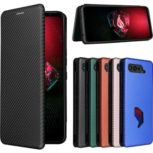 For Asus ROG Phone 5 Luxury Carbon Fiber Skin Magnetic Adsorption Case For Asus Rog5 ZS673KS Asus I005DA I005DB Phone Bags
