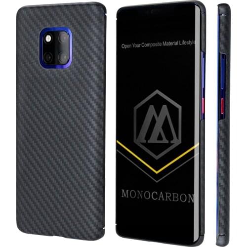 MONOCARBON Aramid Fiber Case for Huawei Mate 20 Mate 20 Pro with 4 Sides Protective Slim Carbon Fiber Patterns Cover