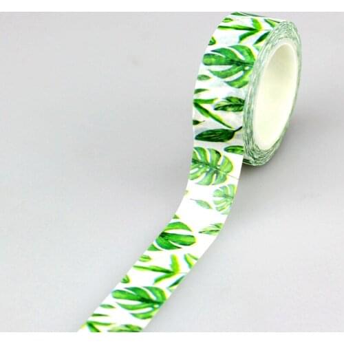 Decorative Tropical Leaves Washi Tapes Japanese DIY Scrapbooking Masking Tape 1.5cm*10m School Office Supply