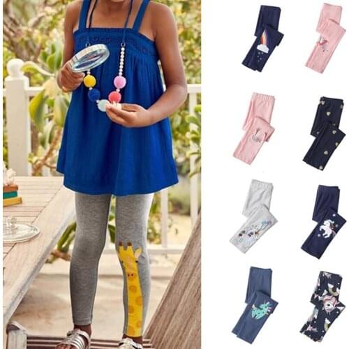 Children Girls Leggings Autumn Pants Cartoon Unicorn Girls Skinny Pants Stretchy Boys Trousers Kids Pants Size 3-7 Years