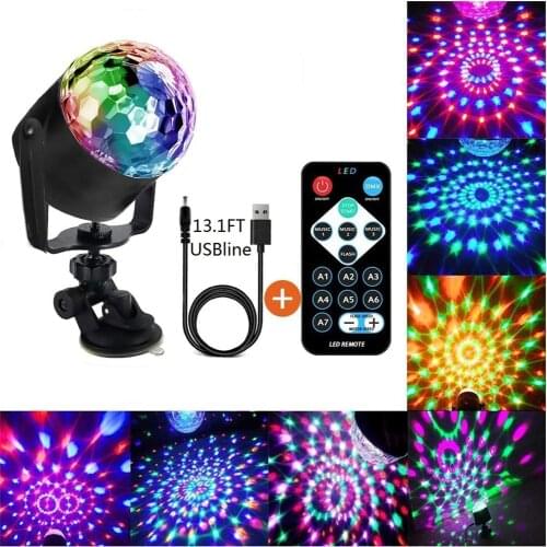 USB 5V Disco Ball Lights 7 Colors Sound Activated LED Strobe Stage Light Dj Lights for Festival Bar Club Party Wedding Show