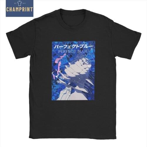 Perfect Blue Fan Art T-Shirts for Men Anime Funny Cotton Tee Shirt O Neck Short Sleeve T Shirts Plus Size Tops