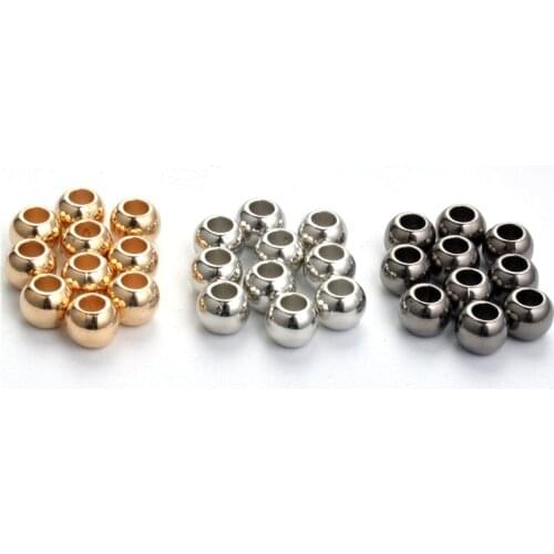 100pcs Outer Dia 4mm,6mm,8mm,10mm,12mm Rhodium/Gold/Black Plastic CCB Big Hole Beads For Jewelry Making Charm Bracelet