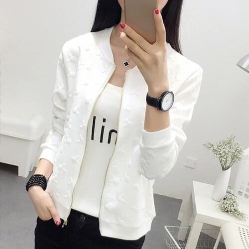 White Black Bomber Jacket Women Jacket And Womens Coat Clothes Ladies Short Jacket Cardigan Jacket 2021 Autumn