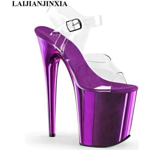 LAIJIANJINXIA Sexy Electropling Fashion Platform Sandal 20CM High Heel wedding dress sexy high heels 20cm sandals Dance Shoes
