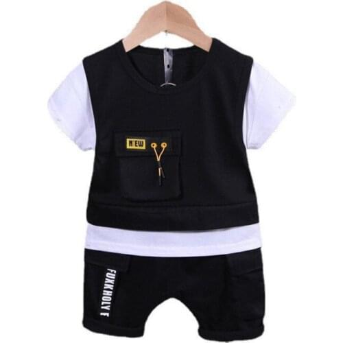 Summer Children Girls Fashion Clothing Baby Boys Cotton T Shirt Shorts 2Pcs/sets Ki Infant Clothes Toddler Casual Sportswear