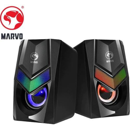 Marvo SG-118 Gaming Speaker Portable Compact Speaker 2.0 Stereo RGB Powerful Audio USB 3.5 mm AUX Input