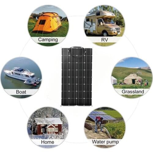 Monocrystalline PET film 100W semi flexible solar panel 32pcs,3.3W/PC ETFE Front Film-Anti correosion