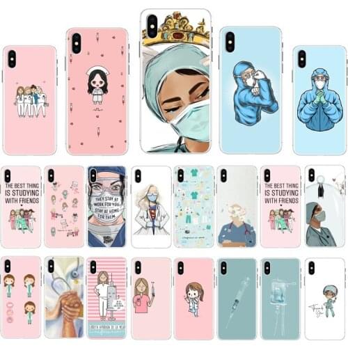 Cartoon Medicine Doctor Nurse Case For iphone 11 Pro Max Case For iPhone 12 Pro Max XS MAX XR SE2 8 7 6S Plus X 5