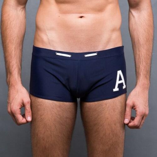 New Mens Summer Beach Holiday Swimming Boxers A-Character Printing Hot Spring Swimming Suits Swimming Trunks