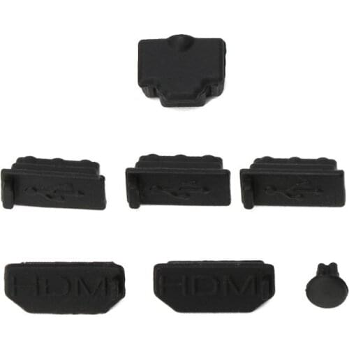 7Pcs For Xbox One X Gaming Console HDMI-Dust Plug Silicone Dust Proof Cover Stopper Dustproof Case Kits