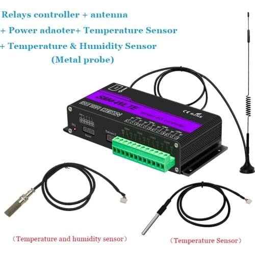 SM4 4G Gate Relay Switch Remote Control Wireless Door Access Opener with 4G Antenna Remote control of temperature and humidity