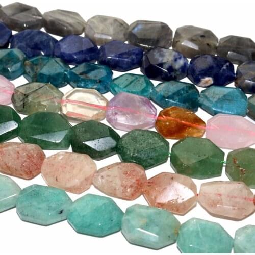 Wholesale Natural Stone Faceted Irregular Shape Labradorite Agates Aquamarines Beads For Jewelry Making DIY Bracelet Necklace