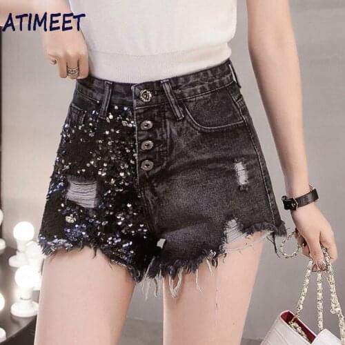 New Women Fashion Denim Shorts Summer Casual Style Ripped Jeans