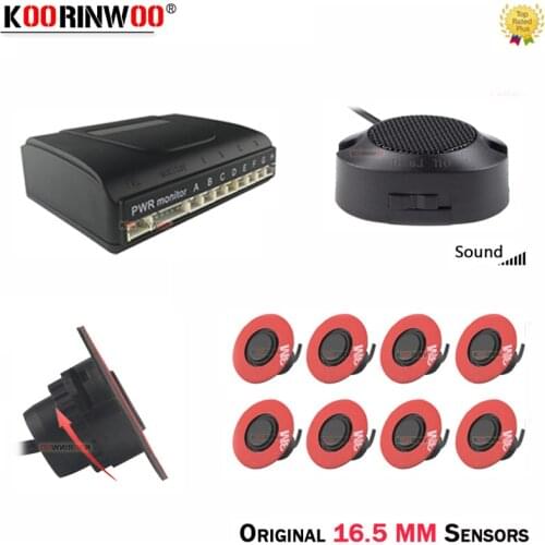 Koorinwoo Parktronic System Adjustable Speaker Car Parking Sensor 8 Reverse Radar Alarm Alert Indicator blind Probe Car-detector