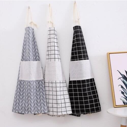 New Hot Fashion Lady Women Men Adjustable Cotton Linen High-grade Kitchen Apron For Cooking Baking Restaurant Pinafore