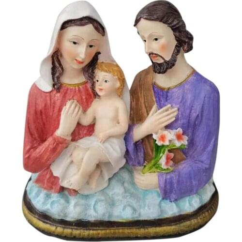 Resin Nativity Decoration Christmas Ornament Church Statuette Crafts Resin Christmas Manger Decoration Catholic Miniatures Figur