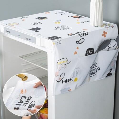 Refrigerator Dust Cover Storage Bags Room Organizer Waterproof PEVA Colorful Fridge Covers Household Items Organization