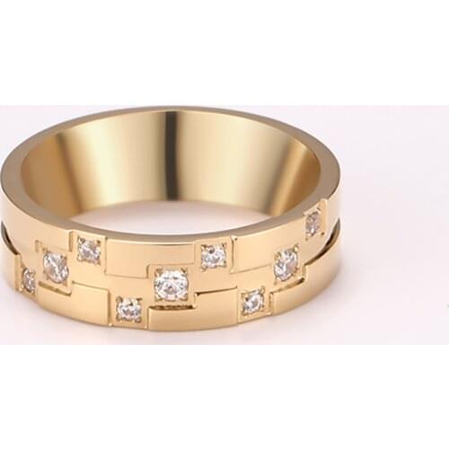 Skyrim Classic Simple Wedding Clear Zircon Women Ring Stainless Steel Finger Ring Birthday Engagement Jewelry Delicate Gift